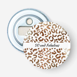 50 en Fabulous Big Cat Print Abstract Button Flesopener
