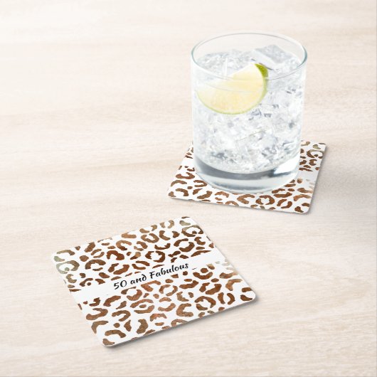 50 en Fabulous Big Cat Print Abstract Kartonnen Onderzetters (Insitu)