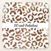 50 en Fabulous Big Cat Print Abstract Kartonnen Onderzetters (Voorkant)
