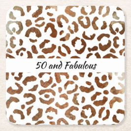 50 en Fabulous Big Cat Print Abstract Kartonnen Onderzetters