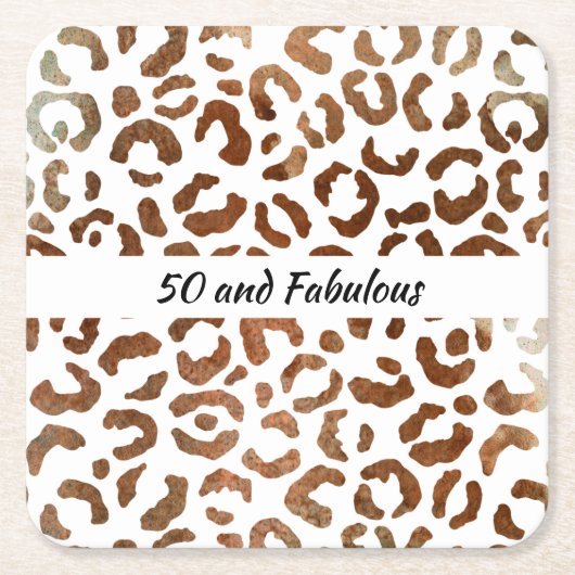50 en Fabulous Big Cat Print Abstract Kartonnen Onderzetters (Voorkant)