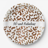 50 en Fabulous Big Cat Print Abstract Papieren Bordje (Voorkant)