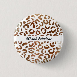 50 en Fabulous Big Cat Print Abstract Ronde Button 3,2 Cm