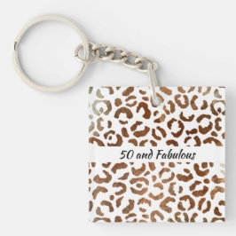 50 en Fabulous Big Cat Print Abstract Sleutelhanger