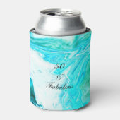 50 En Fabulous Birthday Agaat Geode Art Blauwgroen Blikjeskoeler (Blikje Voorkant)