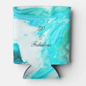 50 En Fabulous Birthday Agaat Geode Art Blauwgroen Blikjeskoeler (Voorkant)
