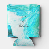 50 En Fabulous Birthday Agaat Geode Art Blauwgroen Blikjeskoeler (Achterkant)