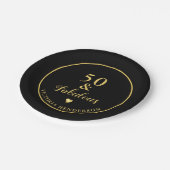 50 en Fabulous Birthday Black en Gold Papieren Bordje (Gekanteld)