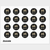 50 en Fabulous Birthday Black en Gold Ronde Sticker (Vel)