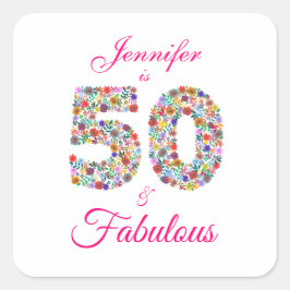 50 en Fabulous Birthday Celebration Sticker