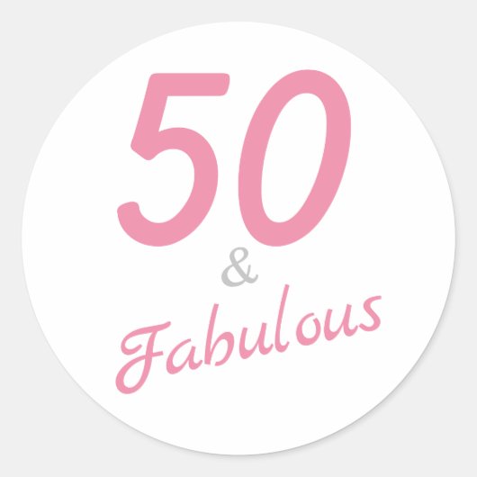 50 en Fabulous Birthday Classic Round Sticker (Voorkant)