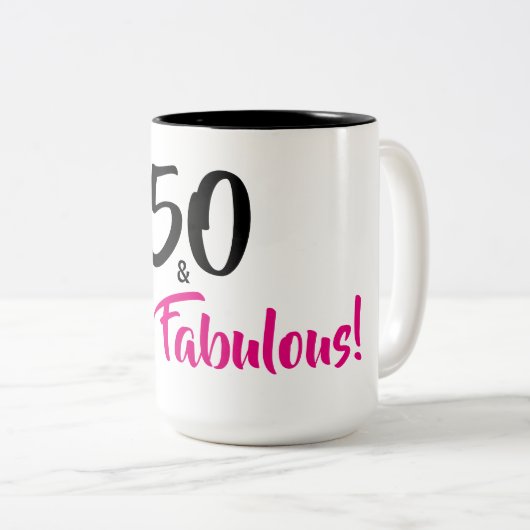 50 en Fabulous Birthday Coffee Mok (Voorkant rechts)