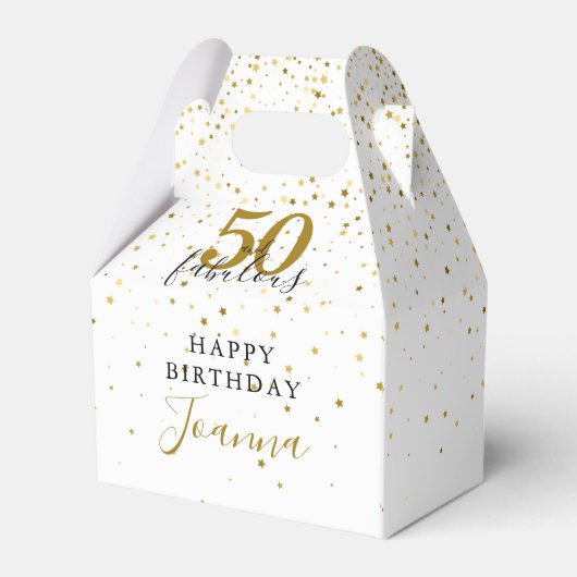 50 en Fabulous Birthday Elegant Gold en Black Bedankdoosjes (Achterkant)