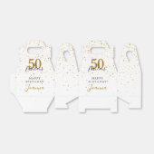 50 en Fabulous Birthday Elegant Gold en Black Bedankdoosjes (Uitgevouwen)