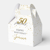 50 en Fabulous Birthday Elegant Gold en Black Bedankdoosjes (Voorkant Zijde)