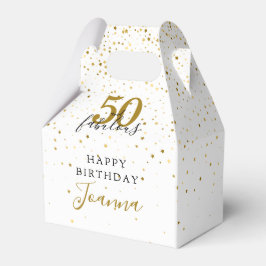 50 en Fabulous Birthday Elegant Gold en Black Bedankdoosjes