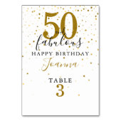 50 en Fabulous Birthday Elegant Gold en Black Kaart (Voorkant)
