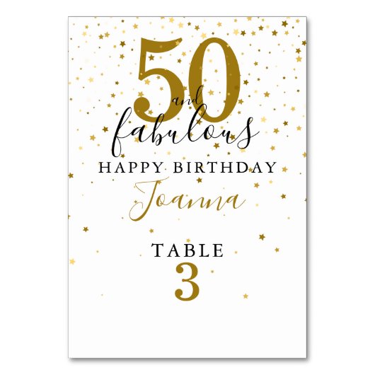 50 en Fabulous Birthday Elegant Gold en Black Kaart (Voorkant)