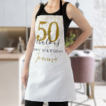 50 en Fabulous Birthday Elegant Gold en Black Schort<br><div class="desc">Deze chic black and gold script typografie,  50 en geweldige gouden sterren confetti verjaardagspron kunnen gepersonaliseerd worden met je verjaardagsfeestdetails. Ontworpen door: Thisnotme©</div>