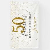 50 en Fabulous Birthday Elegant Gold en Black Spandoek (Verticaal)