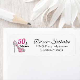 50 en Fabulous Birthday Etiket