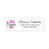 50 en Fabulous Birthday Etiket (Voorkant)