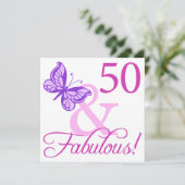 50 en Fabulous Birthday Gifts (plum) Kaart (Staand voorkant)