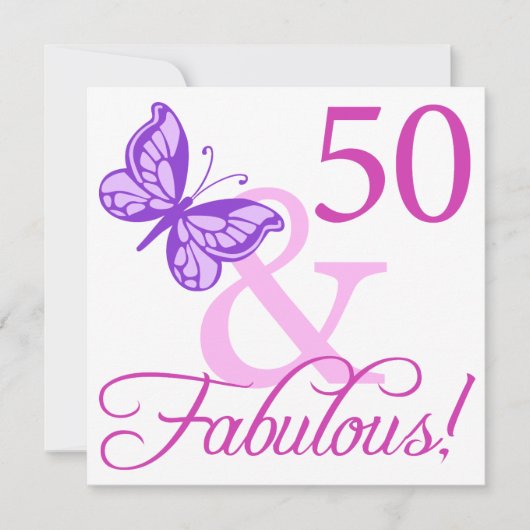 50 en Fabulous Birthday Gifts (plum) Kaart (Voorkant)