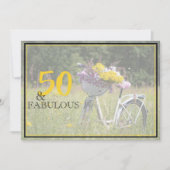 50 en Fabulous Birthday  Girly Flowers Kaart (Voorkant)