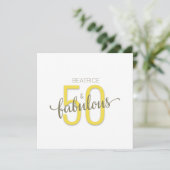 50 en Fabulous Birthday Gold Typografie (Staand voorkant)