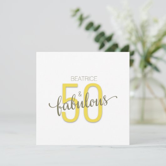 50 en Fabulous Birthday Gold Typografie (Staand voorkant)