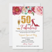 50. en Fabulous Birthday Invitation for Women Kaart (Voorkant)