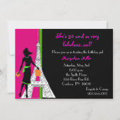 50 en Fabulous Birthday Invitations Kaart (Voorkant)