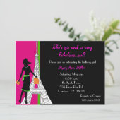 50 en Fabulous Birthday Invitations Kaart (Staand voorkant)