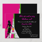 50 en Fabulous Birthday Invitations Kaart (Voorkant / Achterkant)