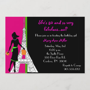 50 en Fabulous Birthday Invitations Kaart