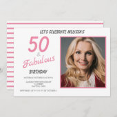 50 en Fabulous Birthday Kaart (Voorkant / Achterkant)