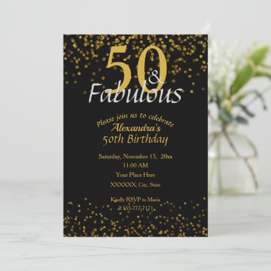 50 en Fabulous Birthday Kaart (Staand voorkant)