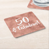 50 en Fabulous Birthday Kartonnen Onderzetters (Schuin)