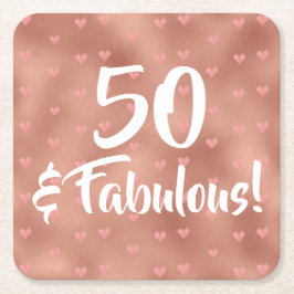 50 en Fabulous Birthday Kartonnen Onderzetters