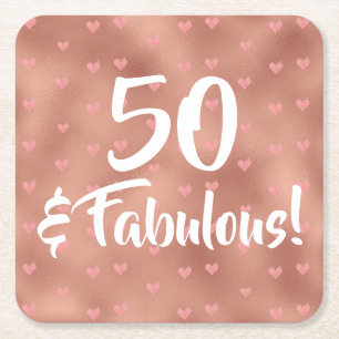 50 en Fabulous Birthday Kartonnen Onderzetters