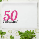 50 en Fabulous Birthday Kitchen Towel Theedoek (Gevouwen)