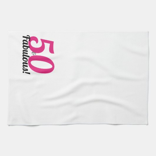 50 en Fabulous Birthday Kitchen Towel Theedoek (Horizontaal)