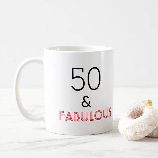 50 en Fabulous Birthday Koffiemok (Met donut)