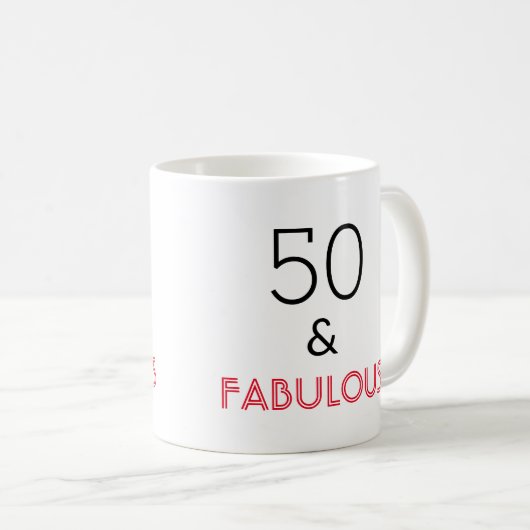 50 en Fabulous Birthday Koffiemok (Voorkant rechts)