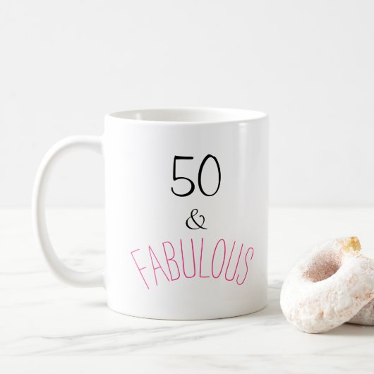 50 en Fabulous Birthday Koffiemok (Met donut)