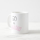 50 en Fabulous Birthday Koffiemok (Voorkant links)