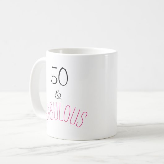 50 en Fabulous Birthday Koffiemok (Voorkant links)