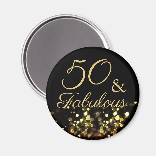 50 en Fabulous Birthday Magneet (Voorkant / Achterkant)
