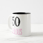 50 en Fabulous Birthday Mok (Voorkant links)